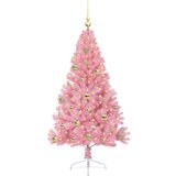 vidaXL Umjetna preddekorirana božićna jelka Roza 150 cm PVC | Shoptok.si