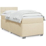  Okvir kreveta s oprugama i madrac krem 80x200 cm od tkanine | shoptok.hr