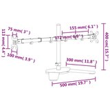  Dvojni nosilec za monitor črno jeklo VESA 75/100 mm, (21007404) | Shoptok.si