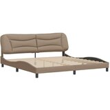  Posteljni okvir z vzglavjem kapučino 200x200 cm umetno usnje, (21081697) | Shoptok.si