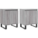  Noćni ormarići 2 kom boja hrasta 40x30x50 cm konstruirano drvo Siva | Shoptok.si