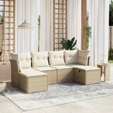 vidaXL 6-dijelni set vrtnih sofa s jastucima bež od poliratana | shoptok.hr