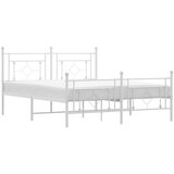 Metalni okvir kreveta uzglavlje i podnožje bijeli 150 x 200 cm | shoptok.hr