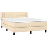 Box spring postelja z vzmetnico krem 140x200 cm blago, (20894448) | Shoptok.si