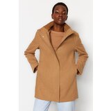 Trendyol Camel Ribbed Collar Detail Woolen Cachet Coat | Shoptok.si