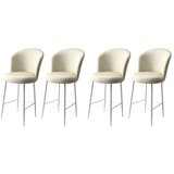 Hanah home Alte - Cream, White CreamWhite Bar Stool Set (4 Pieces) | ePonuda.com