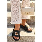 Kesi Elegant, lightweight women's slippers with embellishments, natural leather, S.Barski Black | shoptok.hr