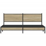 Metalni okvir kreveta bez madraca boja hrasta sonome 193x203 cm | shoptok.hr
