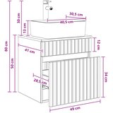  Umivaonik s policom za zid Bijela visokog sjaja 49 x 41 x 63 cm | Eponuda.com