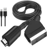 Pretvornik HDMI v SCART / SCART v HDMI za avdio-video adapter za igralno konzolo Set Top Box - črn - HDMI v SCART, (5000129207)