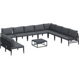 Sjedeća garnitura za vrt s jastukom 11 pcs Crna Čelik | shoptok.hr