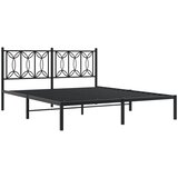  Metalni okvir za krevet s uzglavljem crni 150x200 cm | shoptok.hr