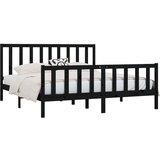  Za krevet od masivnog drva crni 200 x 200 cm | shoptok.hr
