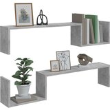  Stenska polica 2 kosa betonsko siva 100x15x20 cm iverna plošča, (20765038) | Shoptok.si