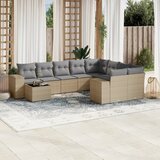 vidaXL 10-dijelni set vrtnih sofa s jastucima bež od poliratana | shoptok.hr