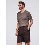 Ombre Men's knitted t-shirt with buttons at the neckline - ash | shoptok.hr