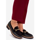 Boto Women's Moccasins With Weave And Gold Detail Black Seffolia | ePonuda.com