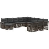 vidaXL Vrtna sedežna garnitura 12 pcs Siva poli ratan, (5000271399) | Shoptok.si