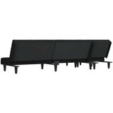  Raztegljiv kavč L oblike črn 255x140x70 cm žamet, (20656024) | Shoptok.si
