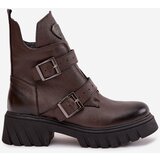 Zazoo Leather Insulated Women's Boots With Buckles And Ornamental Detail | shoptok.hr