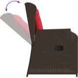  Vrtne stolice s naslonom, 2 kom., s jastucima, smeđe, poliratan | shoptok.hr
