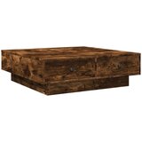 vidaXL Klubska mizica dimljeni hrast 90x90x28 cm inženirski les | Shoptok.si