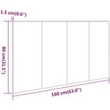  Uzglavlje za krevet bijelo 160x1,5x80 cm od konstruiranog drva | shoptok.hr