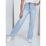 DStreet Jeansy damskie z wysokim stanem wide leg jasnoniebieskie | Shoptok.si