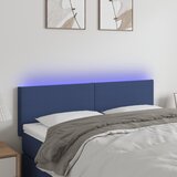 vidaXL LED posteljno vzglavje modro 144x5x78/88 cm blago Cene