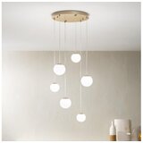  Ondaluce - LED luster na sajli SANTOS LED/48W/230V Ø 45 cm zlatna/bela | Eponuda.com