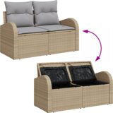  Set vrtnih kauča od 7 dijelova s jastučićima Bež poli ratan | shoptok.hr