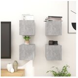  Stenske TV omarice 4 kosi betonsko sive 30,5x30x30 cm | Shoptok.si