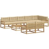  Set vanjskih sofa 9 kom. Bijela i bež Poliester | shoptok.hr