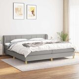  Krevet s oprugama i madracem svjetlosivi 200 x 200cm od tkanine | shoptok.hr