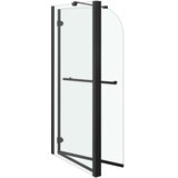  Dvostruka preklopna tuš-kabina ESG 120 x 68 x 130 cm crna | shoptok.hr