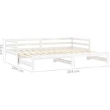vidaXL Dnevni ležaj na izvlačenje 2 x (90 x 200) cm bijeli od borovine | shoptok.hr