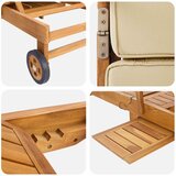  Ležaljka s jastučićem 100% poliester čvrsti teak | shoptok.hr