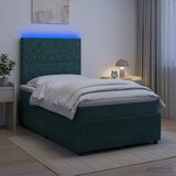  LED okvir za krevet s madracem Tamnozelena 120 x 200 cm Baršun | shoptok.hr