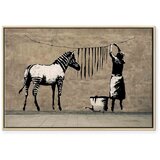  Slika - Banksy: Washing Zebra on Concrete (1 Part) Wide 120x80 U prirodnom drvenom okviru | shoptok.hr