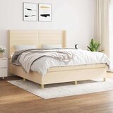  Krevet s oprugama i madracem krem 160x200 cm od tkanine | shoptok.hr