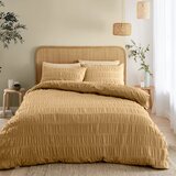 Catherine Lansfield Rjava posteljnina za zakonsko posteljo iz krepa 200x200 cm Seersucker – | Shoptok.si