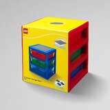 Lego polica sa 3 fioke i podlogom za gradnju – crvena | ePonuda.com