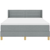 vidaXL Box Spring postelja z vzmetnico svetlo siva 160x200 cm tkanina, vzglavje Lines design svetlo sivo 160 cm tkanina | Shoptok.si
