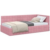 vidaXL Kutni okvir kreveta s uzglavljem Ružičasta 100 x 200 cm Baršun | shoptok.hr