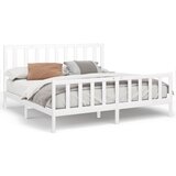 Furnova Posteljni okvir brez vzmetnice bel 200x200 cm trdna borovina, (21936592) | Shoptok.si