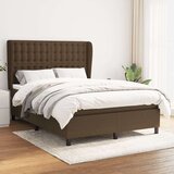  Box spring postelja z vzmetnico temno rjav 140x190 cm blago, (20901843) Cene