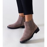 Gemre Brown classic casual eco-suede ankle boots Salara Cijene