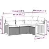  4-dijelni set vrtnih sofa s jastucima bež od poliratana | shoptok.hr