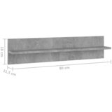  Zidne police 4 kom siva boja betona 80x11,5x18 cm od iverice | shoptok.hr