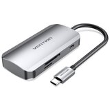 Vention USB-C to USB3.0x3 SD TF PD Hub 0.15M Gray | shoptok.hr